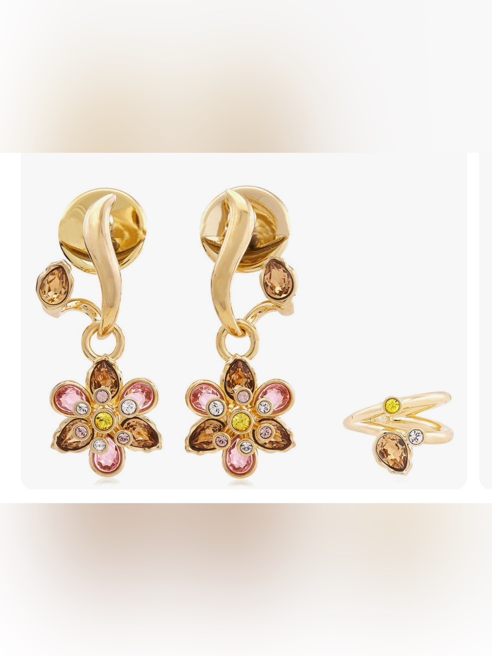 Swarovski IDYLLIA earring set of 3 includes drops and a single ear cuff BNIB
